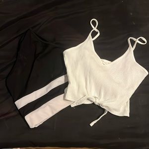 Two tank tops black and white